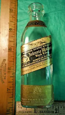Johnnie Walker Black Label Scotch Miniature Bottle Vintage No Top • $9.99