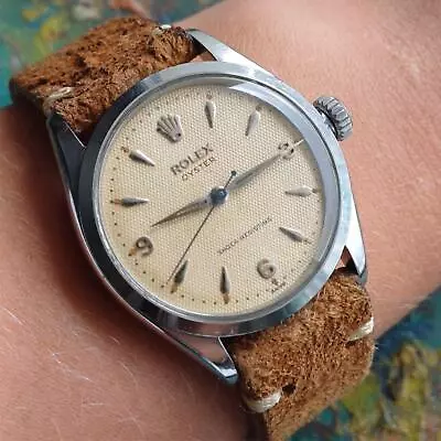 ♛ Vintage Rolex Oyster 6480 Honeycomb Dial 34mm Circa 1950 Swiss Only #5830 ♛ • $405