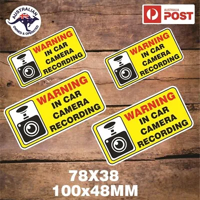 Warning In Car Camera Recording Stickers Decals • $5.99