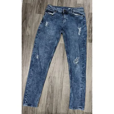 Divided By H&M Womens Size 6 Distressed Pockets Skinny Denim Blue Jeans • $14.01