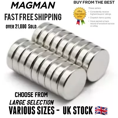 Super Strong N52 Magnets Strong Various Size 5-10mm DIY CraftSmall Disc Magnet • £5.15