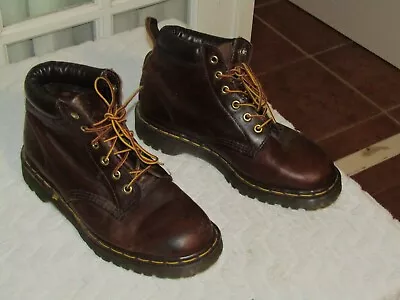 VTG Dr Martens England 6 Eye Brown Leather Combat Boots UK 7 US Men 8 Women 9 • $59.95