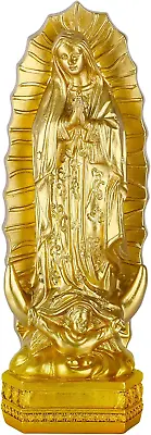 Gold Our Lady Of Guadalupe Virgin Mary Resin Statue 8  H Virgen De Guadalupe • $31.18