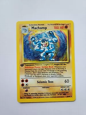 Machamp 1st Edition Base Set 8/102 Holo Rare Pokemon Card WOTC • $25