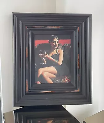FABIAN PEREZ Limited Edition Print 'Tess On Leather Couch' Gallery Frame + COA • £1100