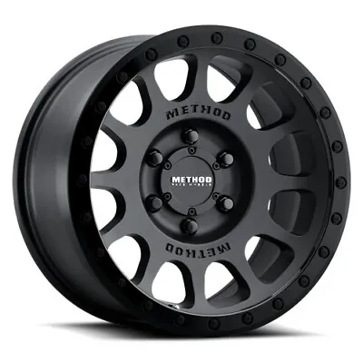 17x8.5 Method MR305 NV Matte Black W/ Gloss Black Lip Wheels 6x5.5 (0mm) Set Of • $1356