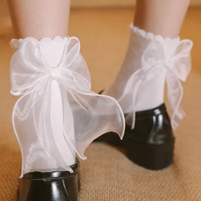 $3.99 • Buy Women Cotton Socks Princess Socks Sweet  Girls Ruffle Ankle  Short Socks Lolita.