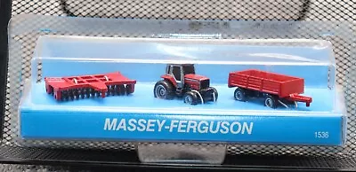 Ertl Farm Machines Massey Ferguson Tractor Disc Wagon Micro Set 1536 New No Card • $7.99