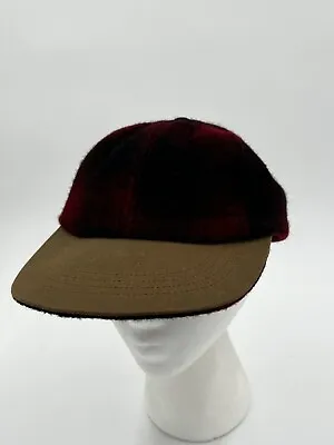 Vintage Britches Buffalo Plaid Red Wool Hunting Logging Trapper Hat Cap • $19.99