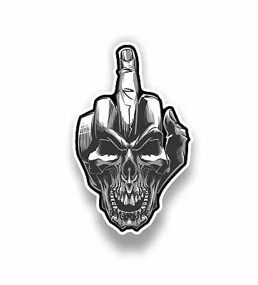 Middle Finger Black Car Vehicle Window Motorcycle Windshield Sticker Skull Decal • $3.99