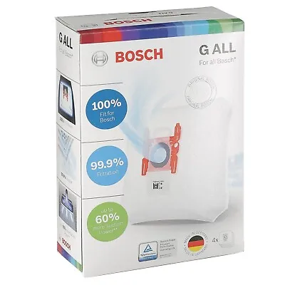 Genuine Bosch Type G Vacuum Cleaner Microfibre Dust Bags 461883 468383 4 Pack • £19.99