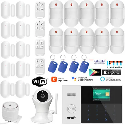 Y35 TUYA APP WiFi GSM Wireless IR Home Security Alarm Burglar System+IP Camera • $203.99