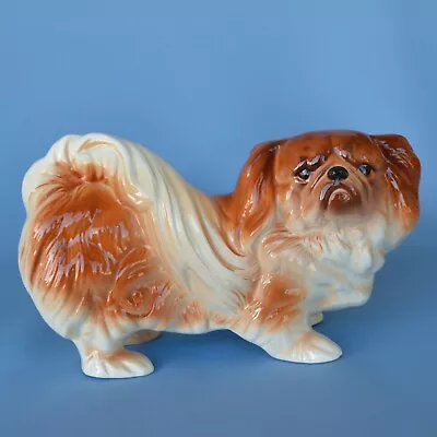 Vintage 1960s Melba Ware Pekinese China Dog Figurine 5” High 9” Long Excellent • £12