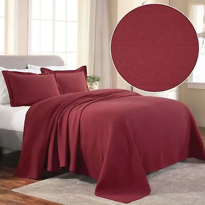 Jacquard Matelasse 100% Cotton Bedspread Coverlet Set With Matching Pillow Cases • $82.45