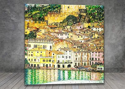 Gustav Klimt Malcesine On Lake Garda CANVAS PAINTING ART PRINT SQ 618 • £10.65