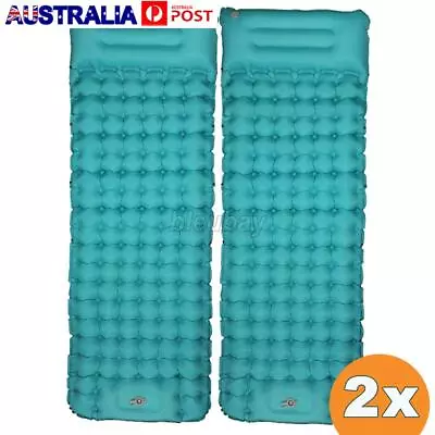 Self Inflatable Sleeping PadCamping Air Mattress Mat Lightweight Hiking Pillow • $37.61