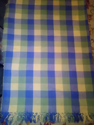 £20 • Buy Blue Yellow Green Indian Cotton Tablecloth 