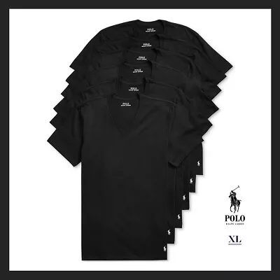 NWT - 6 Pack Polo Ralph Lauren Classic Fit V-Neck Black Undershirts Sz XL - $64 • $43.50