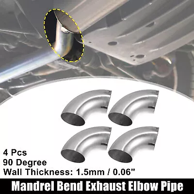 4 Pcs OD 3 Inch 90 Degree SS304 Stainless Steel Bend Tube Exhaust Elbow Pipe • $44.87