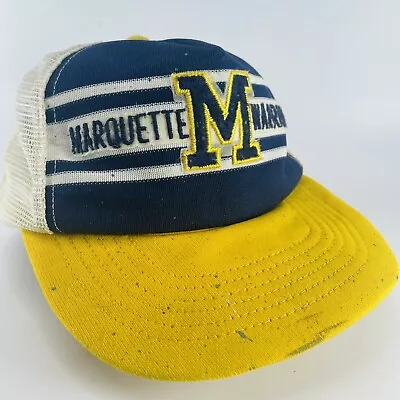 Marquette University Warriors Trucker Hat College Mesh Snapback Vintage 70s 80s • $99.95
