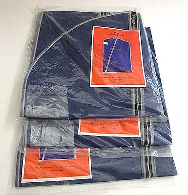 Lot Of 3 Vintage Blue Vinyl Garment Bags In Original Package NEW • $14.99