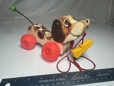 Vintage Fisher Price Little Snoopy Dog Wooden Pull Toy With Shoe #693 - 1960’s • $9.99