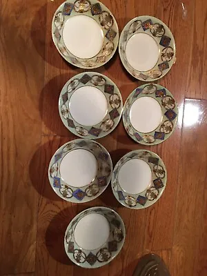 Lot Of 7 Mepoco Ware Japan Cloisonne Style 5 1/4” Bowls • $59