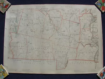 1891 1st Ed Walker Atlas Map SW Mass Holyoke Westfield Tolland Blandford 2 Maps • $125