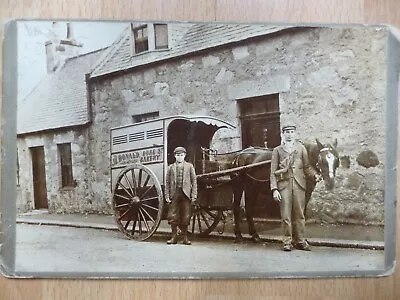 BAKER'S DELIVERY VAN HORSE & CART DONALD DUKE STREET HUNTLY ABERDEENSHIRE C1920 • £35