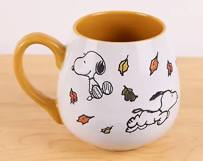 Peanuts Snoopy Autumn Fall Leaves Jumbo Mug ~ Coffee Tea Soup Cup Rounded Mug  • $14.95