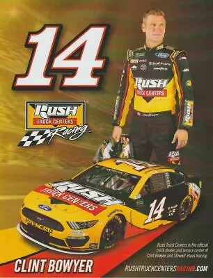 2019 Clint Bowyer  Rush Truck Centers  #14 Nascar Monster Energy Cup Postcard • $2.25