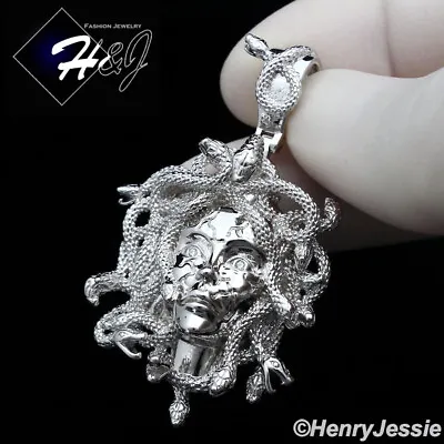Men Solid 925 Sterling Silver Hiphop 3d Medusa Head Silver Charm Pendant*sp386 • $85.99
