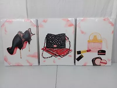 Canvas Wall Art - Heels Purse Perfume Makeup - 3 Piece • $25