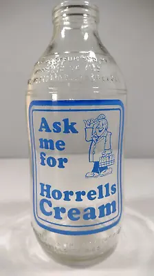 Vintage 1980s Ask Me For Horrells Cream  Glass 1 Pint Milk Bottle. Peterborough • $9.96