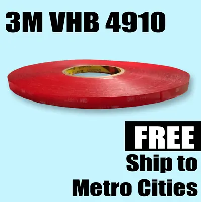 3M VHB 4910 Double Sided Tape | Clear Acrylic Tape 1.0mm Thick | Super Sticky • $59
