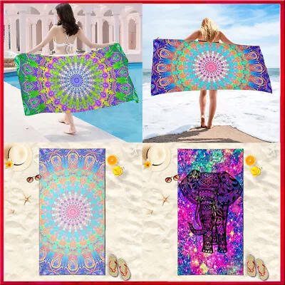 $7.99 • Buy Beach Towel Quick Dry Microfiber Bath Sheet Large Lightweight Travel Towels