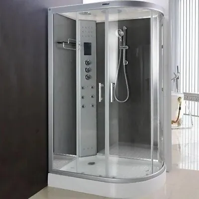 Lisna Waters LW18 Mirror 1200 X 800 Steam Shower Cabin Left Handed Offset Quad • £1045