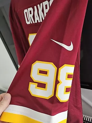 NFL Washington Redskins NO.98. UK XL Jersey/Top/T-Shirt Used Pit To Pit 25inch • £10