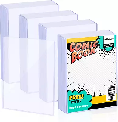 40 Pcs Clear Comic Magazine Sleeves Holder For Collectible Trading Plastic Thick • $71.52
