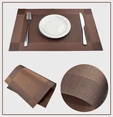$25.99 • Buy 8 Sets PVC Dining Placemat Table Mat Pad Mat Non-slip Washable Coasters Coffee