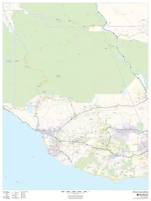 Ventura County California Laminated Wall Map (MSH) • $195