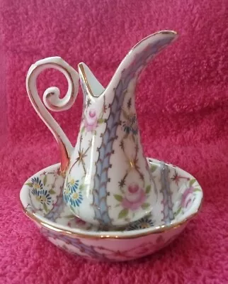 £4.75 • Buy Regal English Porcelain Miniature Water Jug And Wash Bowl Ornament VGC