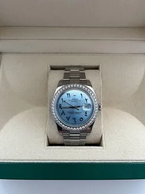 Rolex Datejust II 41mm  Custom Diamond Bezel & Blue Arabic Dial  • $12756.64