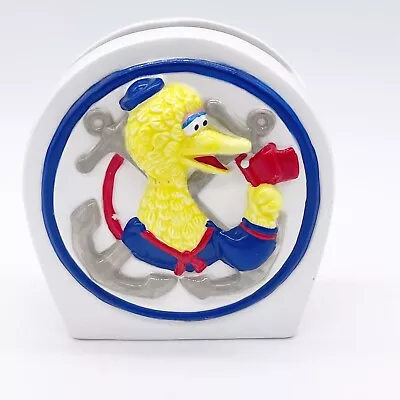 Sesame Street Applause Big Bird Ceramic Toothbrush Holder Sailor Anchor Vintage • $10.69