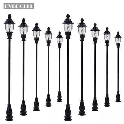 £10.99 • Buy LQS21 10pcs Model Railroad OO HO Gauge 1:87 Lamps Street Lights Antique Lamps