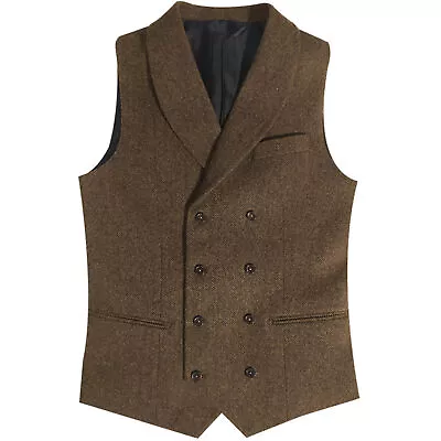 2023 New Men's Suit Vest Brown Steam Punk Clothing Vest • $96.94