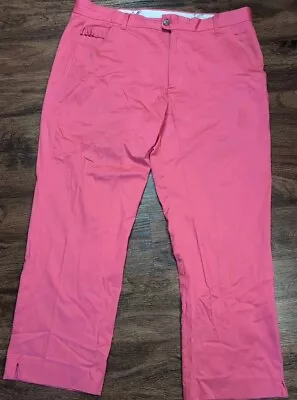 Royal & Awesome Pants Men 38x32 Flat Front Hot Pink Loud Crazy Cotton Golf Chino • $16.99
