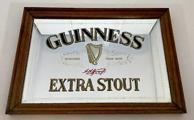 £18 • Buy VINTAGE GUINNESS MIRROR - EXTRA STOUT - RARE 34cm X 23.5cm