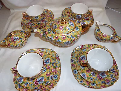 15 Piece Sadler Sophie Chintz Teapots&c Cups & Saucers & Side Plates. • £99.99