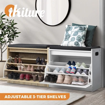 $72.81 • Buy Oikiture Shoes Rack Shoe Storage Cabinet Bench Shelf Organiser Cupboard 15 Pairs